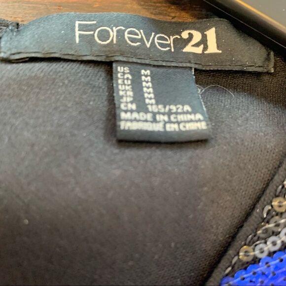 Forever 21 Blue and Black Sequin Sparkle Dress Size Medium - Picture 6 of 9